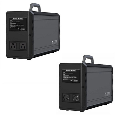 Ein schwarzer, tragbarer Stromgenerator. Eine Solar-MPPT-Generatorstation SKA1500T.