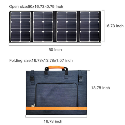Tragbares faltbares Ladegerät PVDF Sonnenkollektor-80w mit DC- und USB-Ertrag