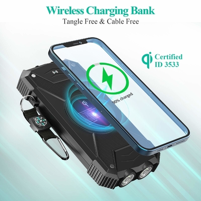 Solarenergie-Bank Qis drahtlose tragbare Ladegerät-10000mAh für Telefon und Laptop
