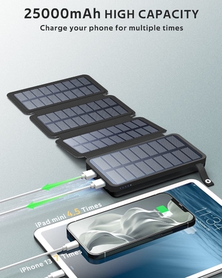 Macht-Bank-Ladegerät-Gremium Soems 25000mAh 6W Sonnenenergie für Handy