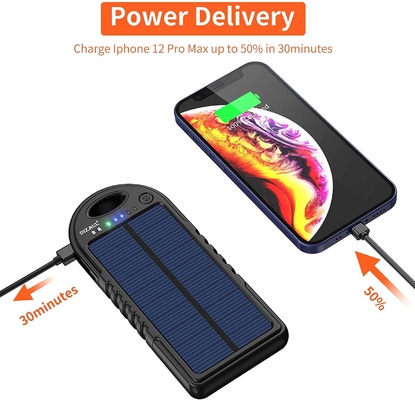 Energie-Bank USBs C 18W 10000mAh Sonnenenergie Ladegerät Soem