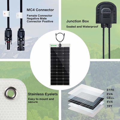Flexibler dünner Bendable monokristalliner Sonnenkollektor 100w der Sonnenkollektor-12v 24V