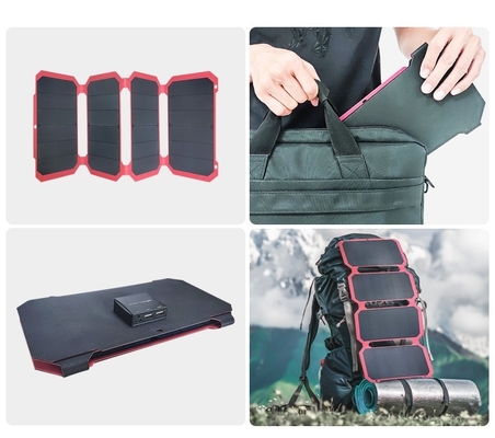 28w faltete Sunpower-Sonnenkollektor-flexible Tasche 12v/15v mit Macht-Ausrüstungen für das Kampieren