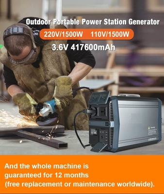 Inverter-Generator 1500W MPPT Li Ion Power Station Solar Powered