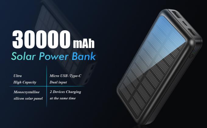 IPX5 angetriebener tragbarer Batterie-Solarsatz des Ladegerät-30000mAh für IPhone 0